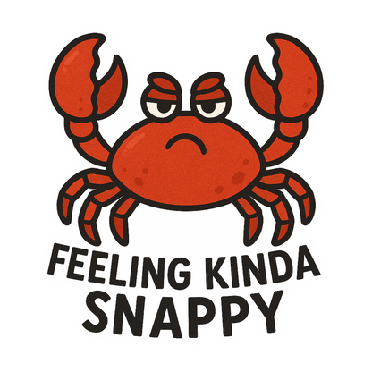 "Feeling Kinda Snappy" Funny Sarcastic Crabby Crab Sticker