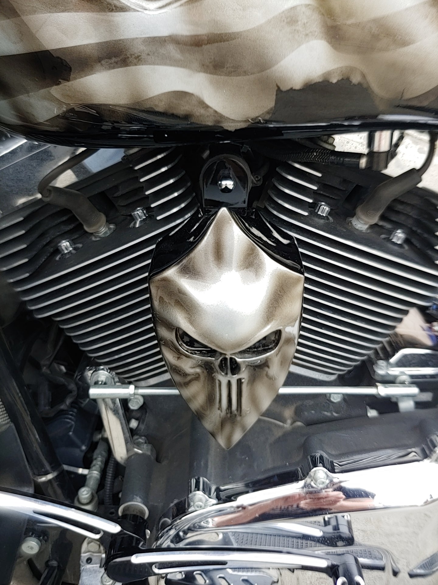 Custom horn cover with Punisher