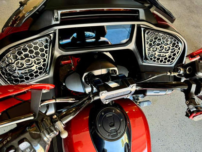 98-2024+ Road Glide 3D brass knuckles speakers grill covers set