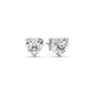 3 Prong Heart Shaped Diamond Solitaire Stud Earring in Basket Setting