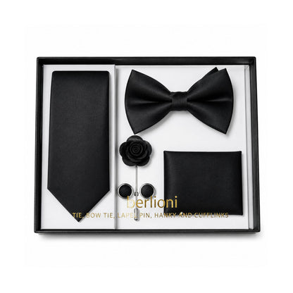 Insta Slim® 5 Piece Gift Set Tie, Bow-Tie, Lapel Pin, Hanky & Cufflinks 155TGS1