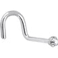 Solid 14K White Gold 1.5mm Genuine Diamond Nose Ring