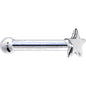 Solid 14K White Gold Star Nose Ring