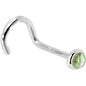 Solid 14K White Gold 2mm Labradorite Nose Ring
