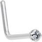 14k Solid White Gold Genuine 1.5mm Diamond Micro Nose Ring
