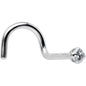 14k Solid White Gold Genuine 1.5mm Diamond Micro Nose Ring