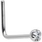 14k Solid White Gold Genuine 1.5mm Diamond Micro Nose Ring