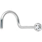 14k Solid White Gold Genuine 1.5mm Diamond Micro Nose Ring
