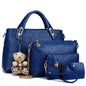 Multifunction 4pcs/Set Women Bag, PU Leather Luxury Designer Bags Handbag, Messenger Bag, Shoulder Bag, Wallet.