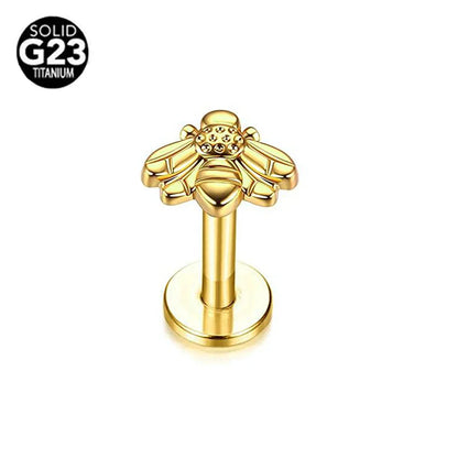 G23 Titanium Snake Bee Feather Labret Piercing 16G Internal Thread Earring Stud Cartilage Helix Body Jewelry