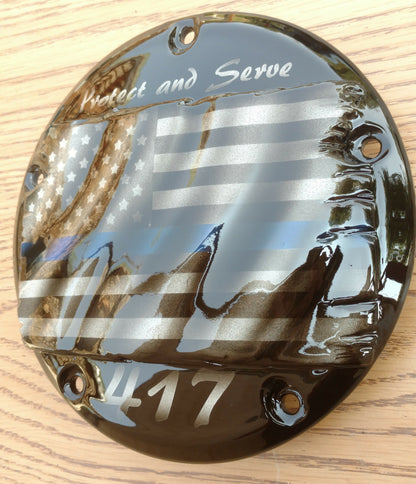 3D tattered American flag with script derby cover