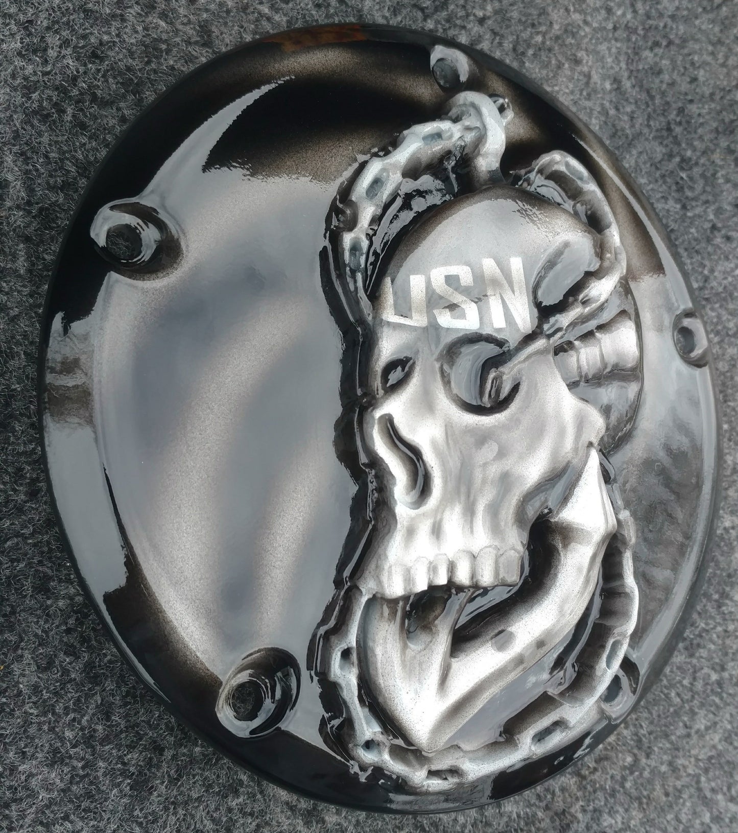3D US NAVY skull and anchor derby Cover