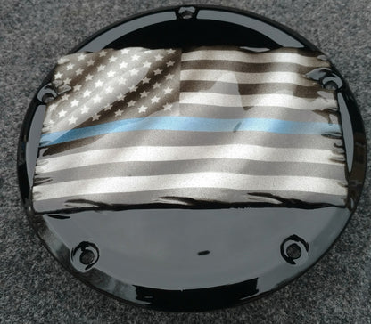 Tattered Thin Blue Line derby cover and points cover