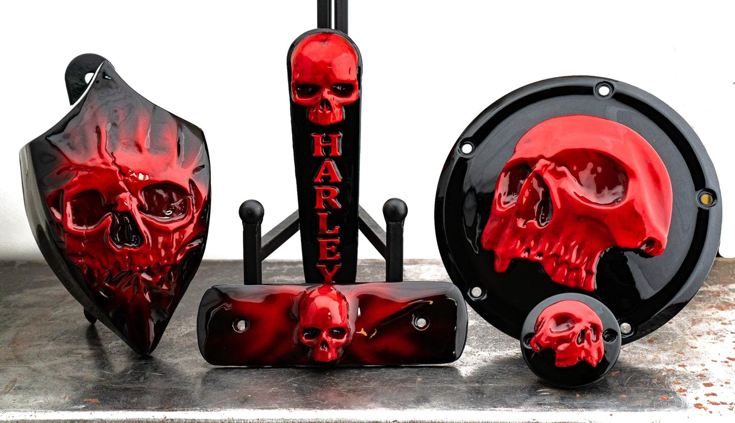 114 & 117 air cleaner insert 3D ancient skull with flag