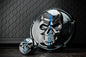 Points and Derby cover with Thin blue line ghosted American flag gloss black background
