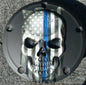 Thin blue line American Flag skull Harley Derby  Cover