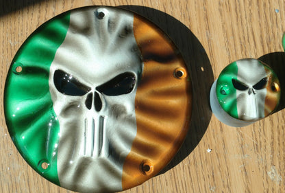 Punisher Irish Flag Harley derby and points cover