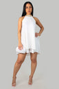 Sexy Open Back Romper Dress- White