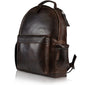 Genuine Leather Backpack – Fits 15.6" Laptop, Hidden AirTag Pocket