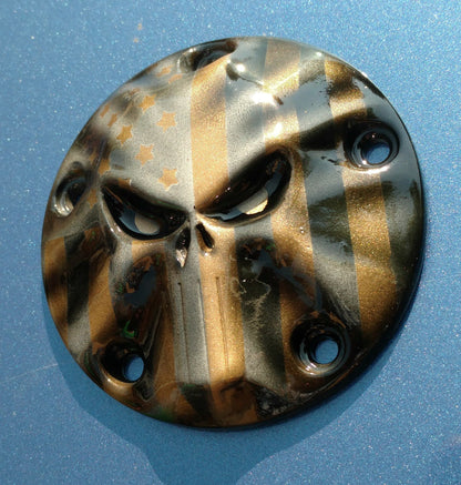 Punisher pushing through Flag Harley points cover