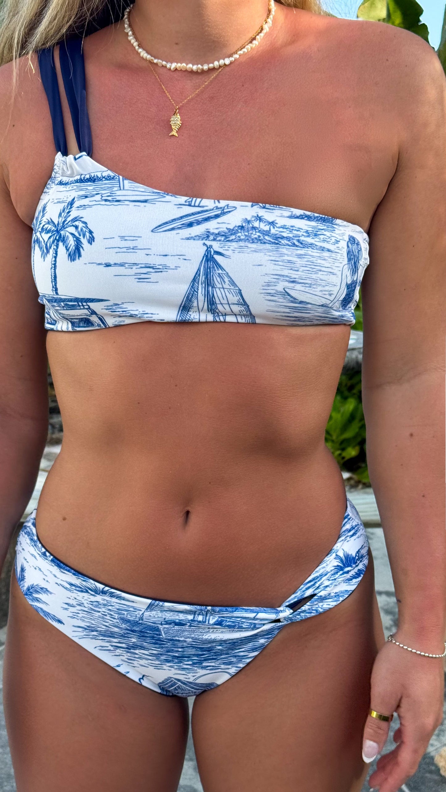 Surf Toile & Navy PALMA Bottom