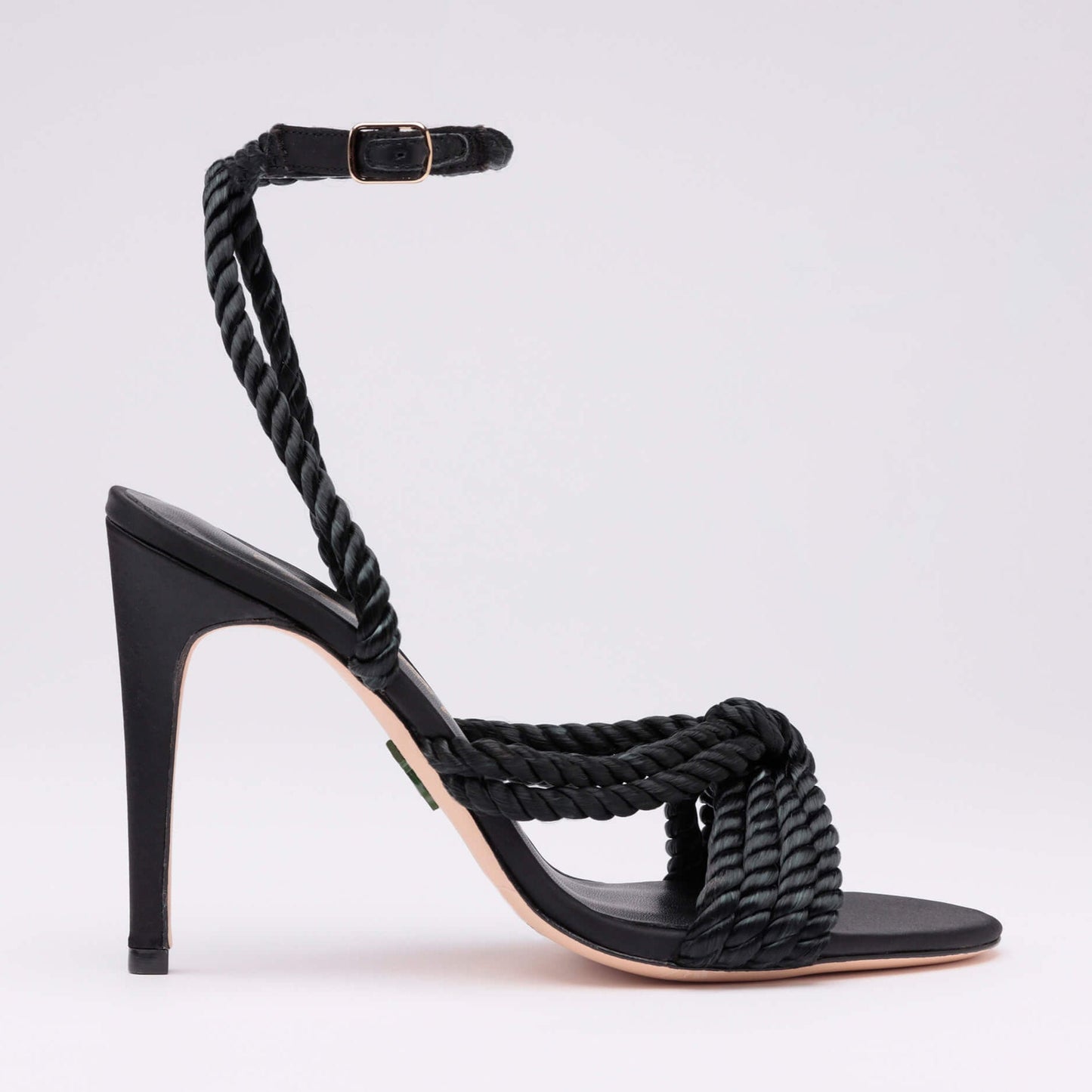 Michaela V Selene Black Satin Heels