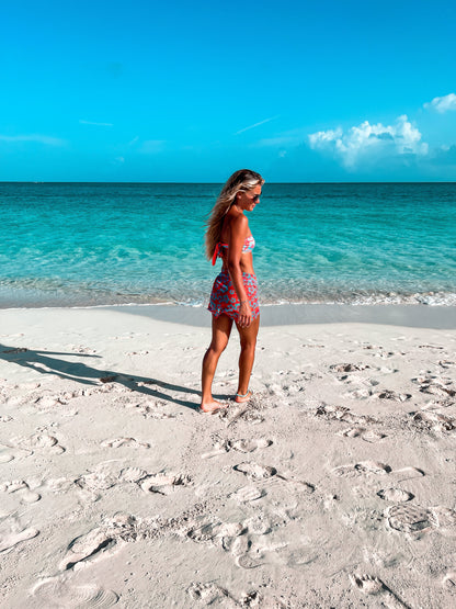 Hawaiian Hibiscus & Bright Coral SEASTAR Top