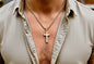 Sleek Simple Silver Cross Necklace for Men Women Waterproof Hypoallergenic Stainless Steel Girls Boy Jesus Jewelry
