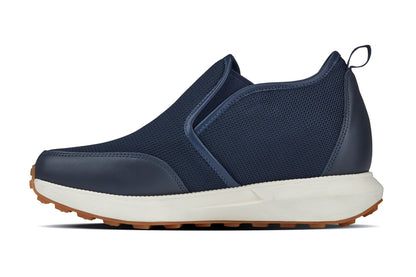 CALTO - J1435  - 3.3 Inches Taller (Dark Blue) - Casual Chunky Sole Sneaker Loafers