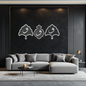 Vav Calligraphy Metal Wall Art - Set of Three Elegant Islamic Designs - KAF243