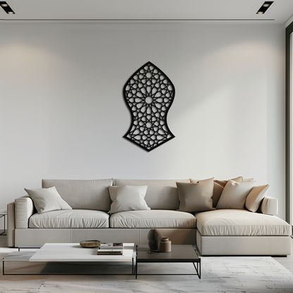 Seljuk Pattern Metal Wall Art – Timeless Geometric Elegance - KAF245