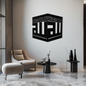 Kaaba Metal Wall Art - Kufi Allah Calligraphy Cube Design - KAF250