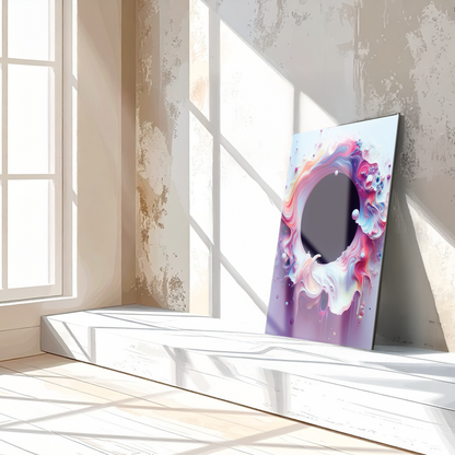 Abstract Colorful Void Swirl – Vibrant UV Glass Wall Art with 3D Paint Effect-KAFCD079