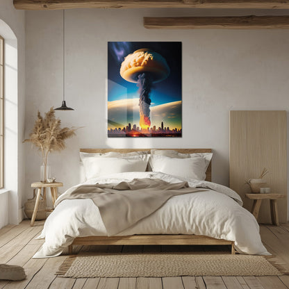 Apocalyptic Explosion – Futuristic City Blast UV Glass Wall Art- KAFCD101
