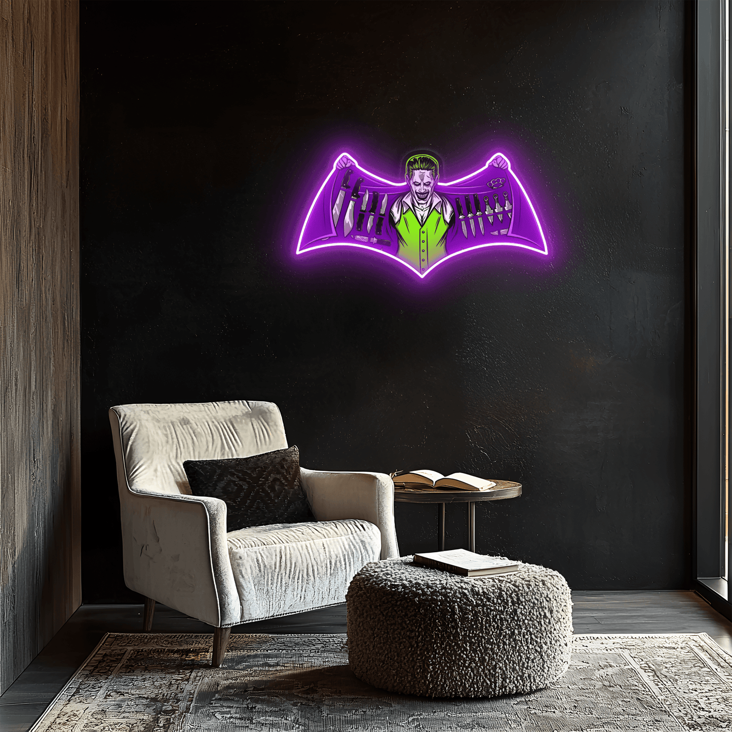 Joker Neon Sign, Uv Print Neon, Joker Uv Print Neon Sign, Neon Wall Art