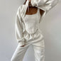 Fashion Casual Hooded Drawstring Fishbone Cinched Suits