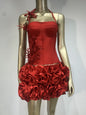 Classy Bandage Flower Two-piece Party Dress Skirts