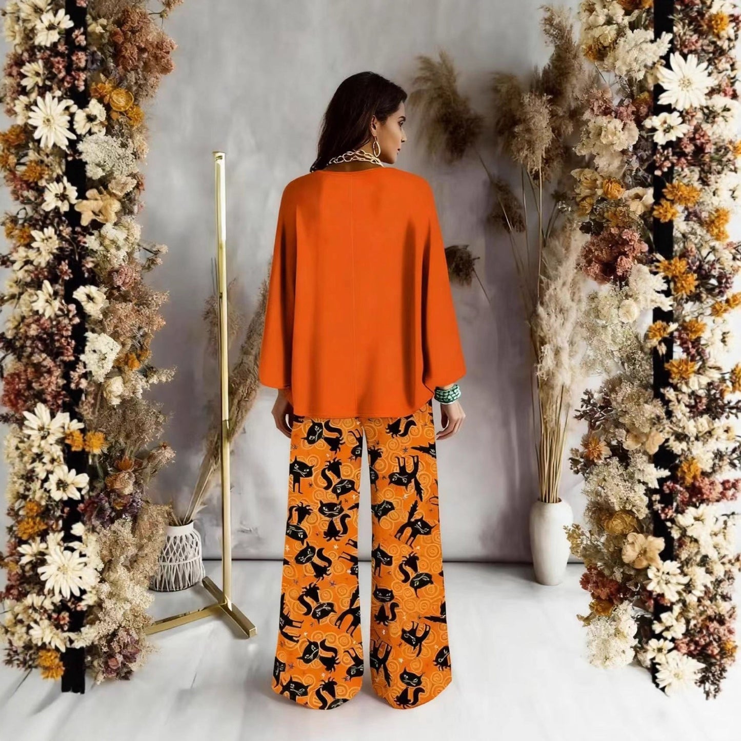 Women's Halloween Christmas Eve Printed Two-piece Outfit Suits