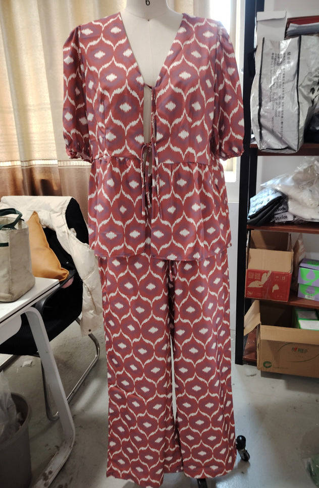 Women's Slouchy Elegant Comfort Casual Floral Suits