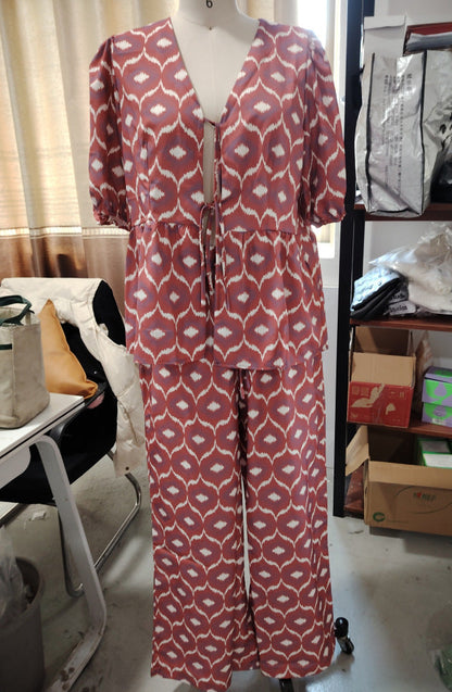 Women's Slouchy Elegant Comfort Casual Floral Suits
