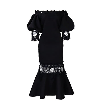 Women's Fashionable Elegant Lace Fishtail Party Sexy Dresses