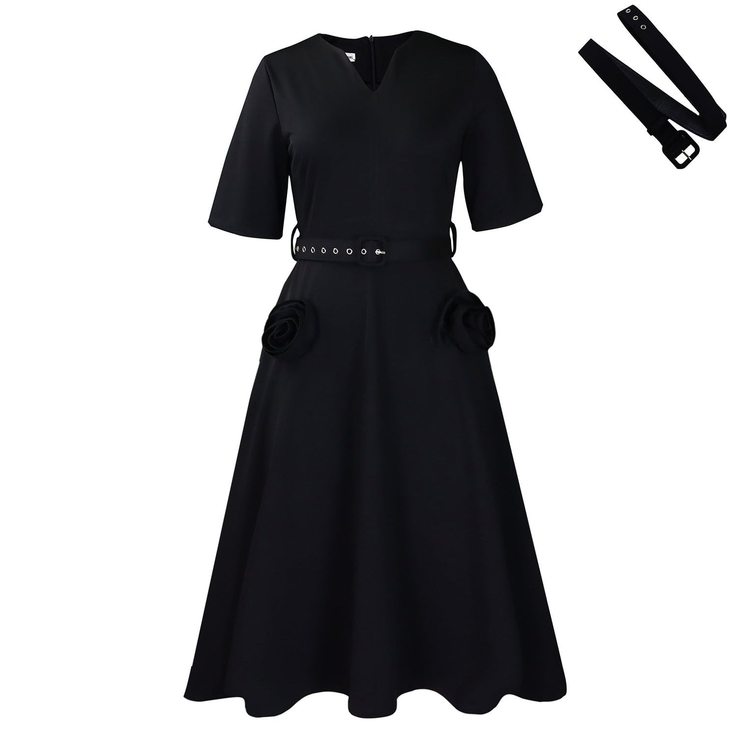 Women's Fashion Elegant Sleeve Tight Waist A- Dresses
