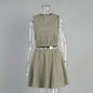 Women's Round Neck Pleated Cotton Linen Comfortable Suits