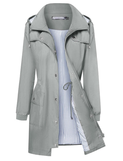 Women's Raincoat Waterproof Windbreaker Striped Mountaineering Outdoor Coats