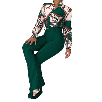 Women's Stand Collar Long Sleeve Shirt Wide Suits