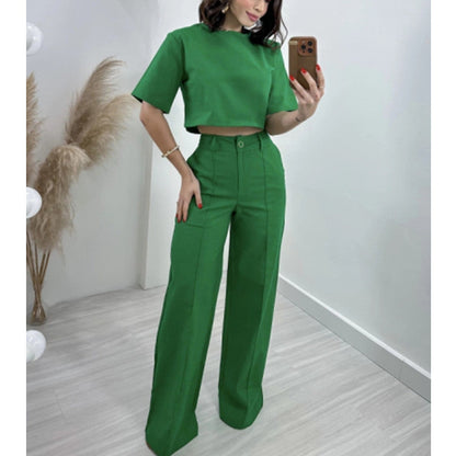 Women's Fashion Cotton Linen High Waist Suits