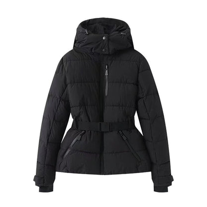 Women's Fashion Skiing Department Columns Cinched Hoodie Coats