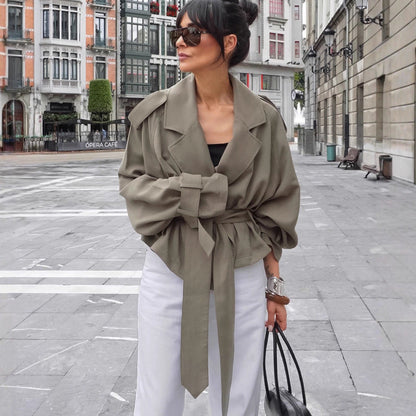 Women's High-grade French Style Large Lapel Trench Coats