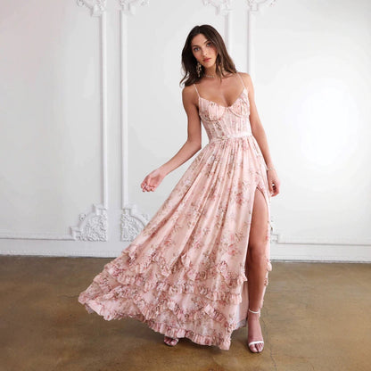 Women's Beautiful Unique Pink Strap Dress Super Dresses