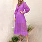 Women's Embroidered Dress Summer Round Neck Lantern Dresses